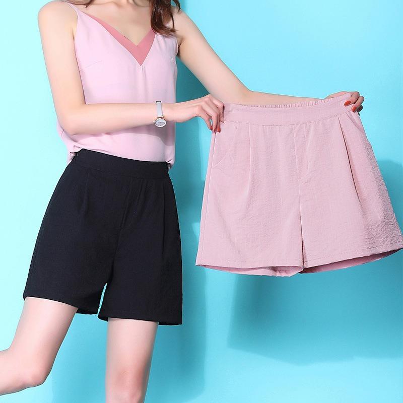 Pantaloni scurți casual de vară pentru fete, cu talie elastică, pantaloni cu picior larg, modă, 5 puncte, pantaloni de alergare