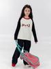 You Jia Meng Girls' Long-Sleeve Cotton T-shirt, Stylish Casual Print for Spring and Autumn
