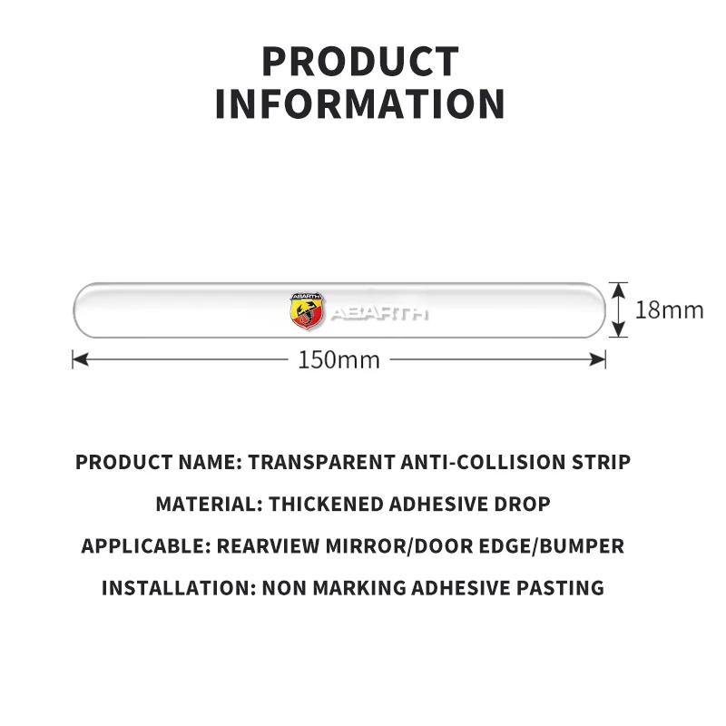 Transparent Anti-collision Strips Silicone Car Door Scratch Protection Sticker For Fiat Abarth 595 Abarth 500 Abarth 124 Spider