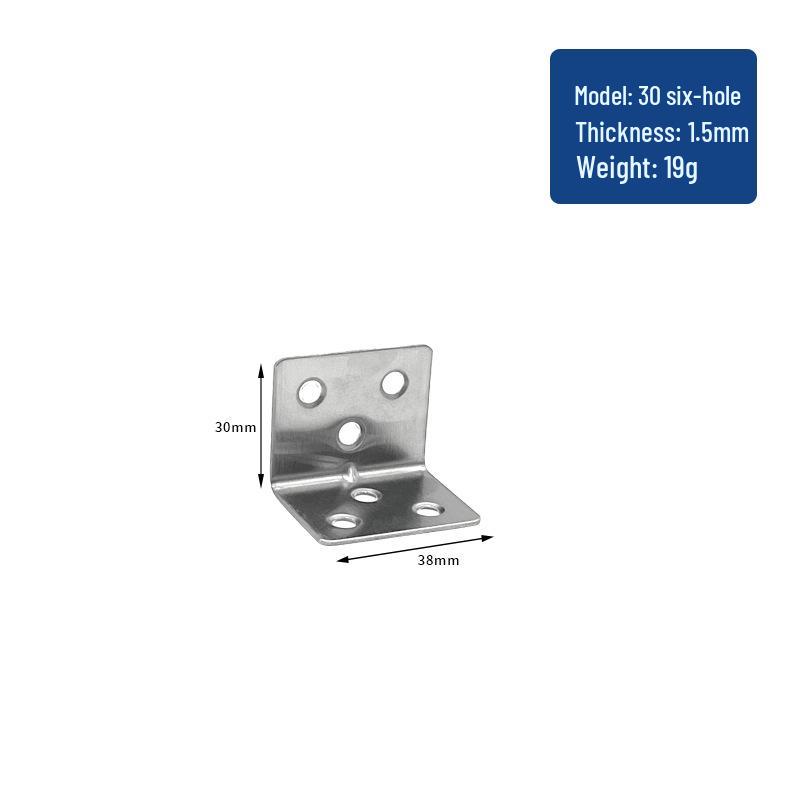 Stainless Steel 90° L-Shaped Angle Bracket for Shelf Support and Wood Board Connection