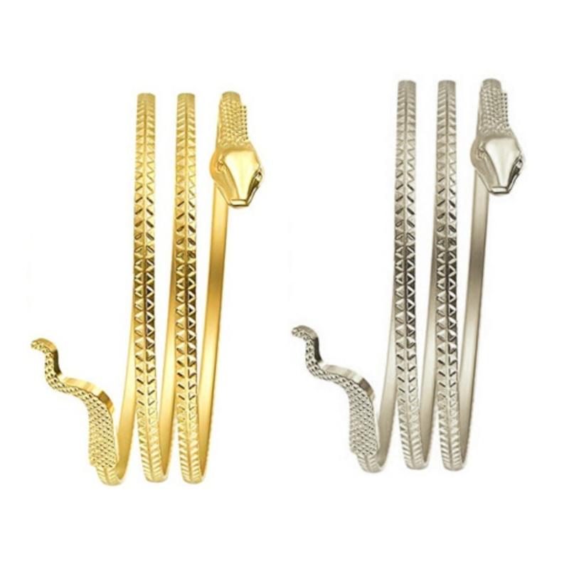 Mankiet na ramię dla kobiet nastolatek bransoletka na ramię dla dziewcząt kobiet elastyczna biżuteria plażowa błyszczący wąż