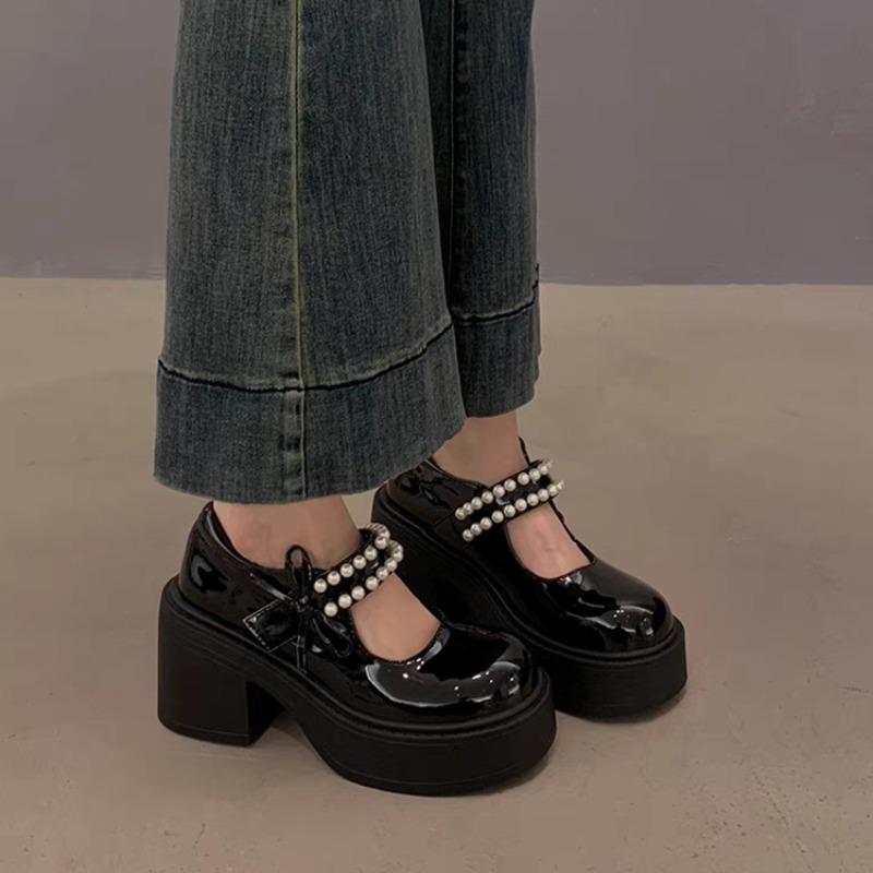 Fashion 2025 Brand Ladies Shoes Buckle Strap Women's High Heels Fashion String Bead Dress New Shallow Best Seller Mary Jane Shoeszapatos