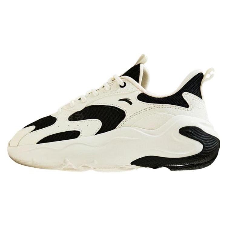 New Anta Anti Slip Wear Resistant Low Top Casual Shoes Women's Black White 122418813-5