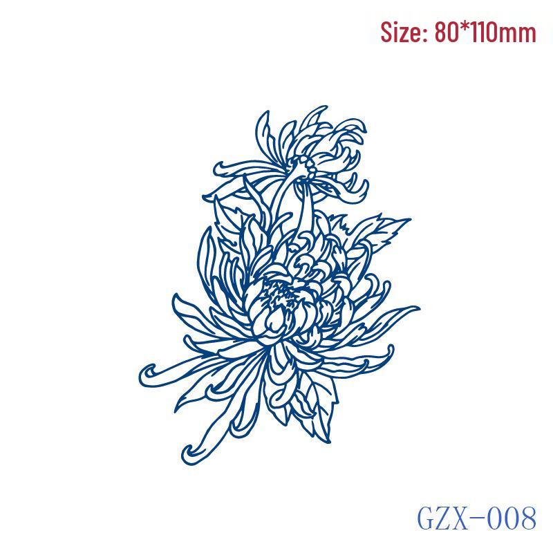 Herbal Semi-Permanent Waterproof Faux Tattoo Sticker with Fresh Fruit Juice and Letter Designs 80x110 mm
