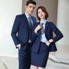 Tluoman Unisex Sapphire Blue Wool Double-Breasted Suit Set