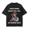 T-shirt Lavate Il Più Grande di Tutti i Tempi Chuck Norris Hip Hop T-shirt Retrò Harajuku Streetwear Top in Cotone Top Magliette per Unisex Donna