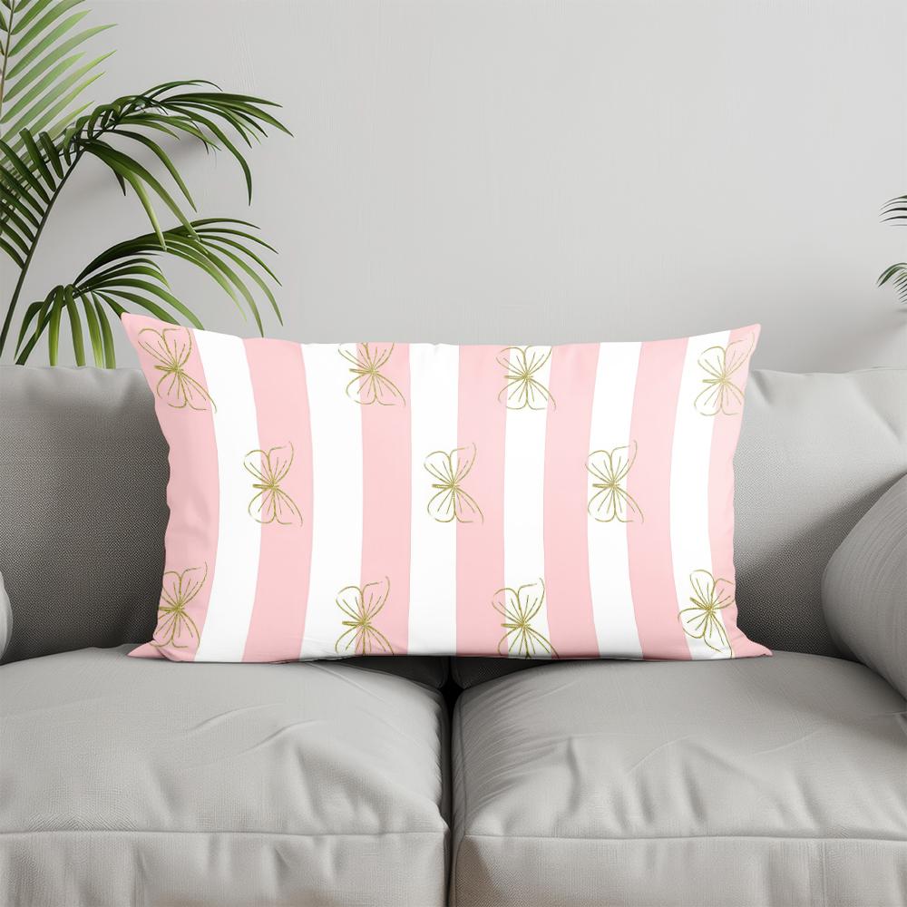 Home Decor Abstract Pink Geometric Pillow Suitable For Sofa Bedroom Car Pillow Cover Cushion Rectangular Back Cushion