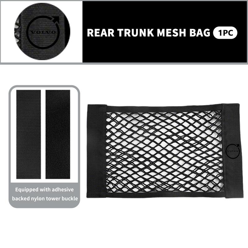 Car Back Rear Trunk Elastic Mesh Fixed Straps Interior Organizer For Volvo V60 V50 V40 S80 S60 S90 C40 XC40 V70 XC70 XC60 XC90 ari423
