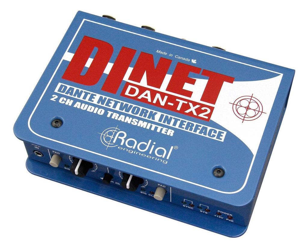 RADIAL DiNET 2 Channel Dante Network Transmitter DAN-TX2