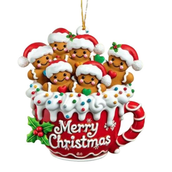 Gingerbread Man Christmas Ornament Resin Hanging Decor for Tree & Home Festive Cookie Figurine for Xmas Decorations