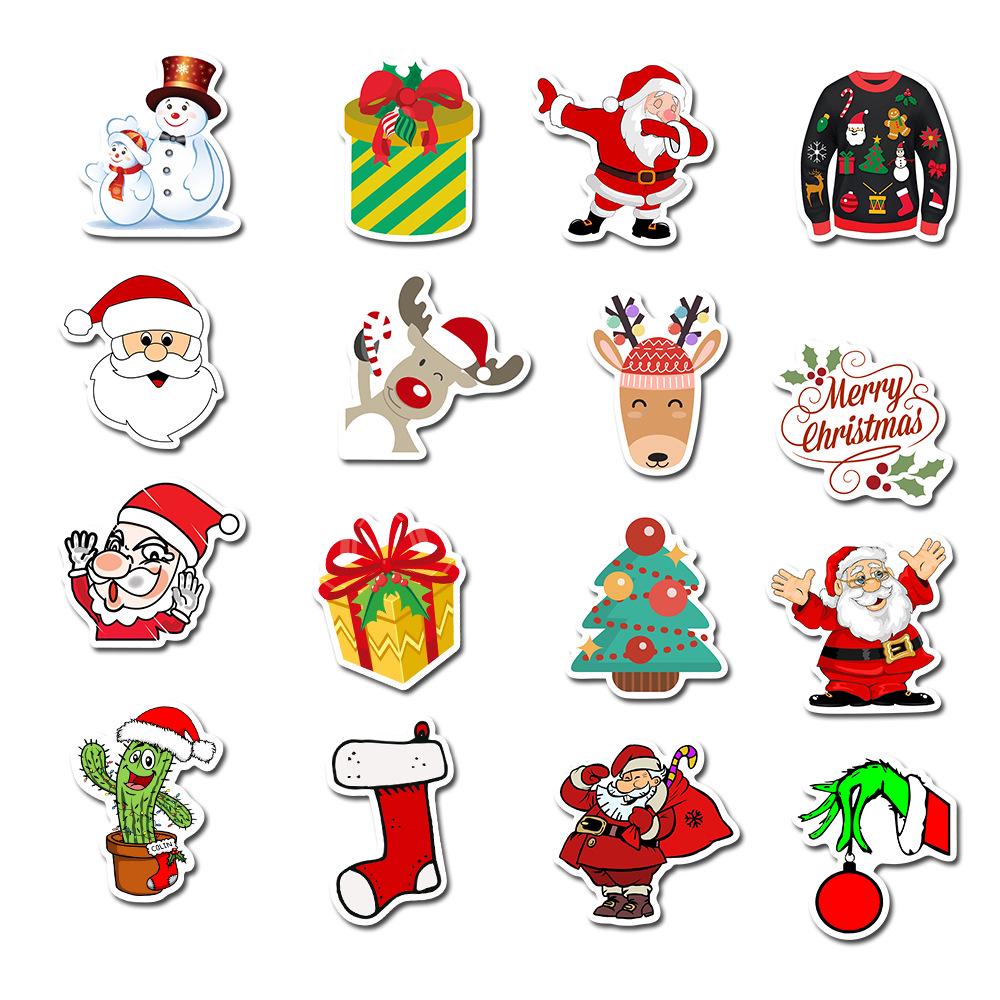 50 Christmas Themes No Repeat Suitcase Stickers Waterproof Graffiti Travel Case Stickers Gifts