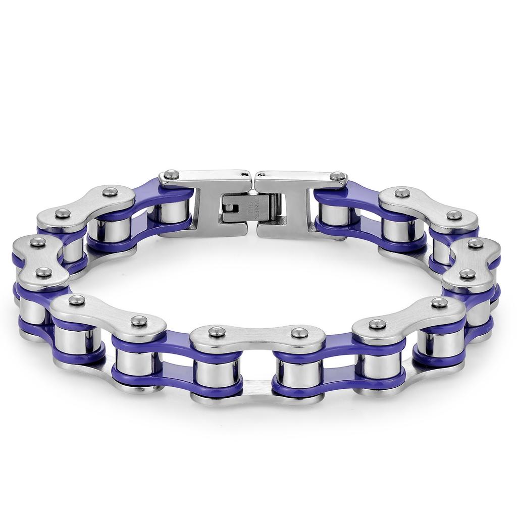 Stainless Steel Waterproof Anti Non Tarnish Personalized Hip Hop Fine Fashion Jewelry Punk Men's Biker Chain Bracelet