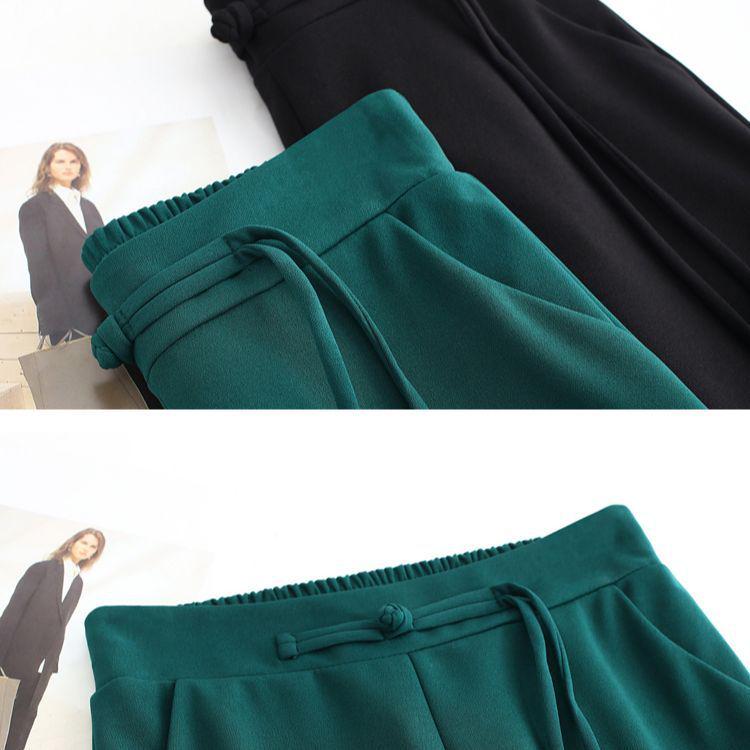 High-Waisted Slimming Micro-Flare Women s Casual Pants - Summer/Autumn Plus Size Cropped Trousers S, fits below 90 jin