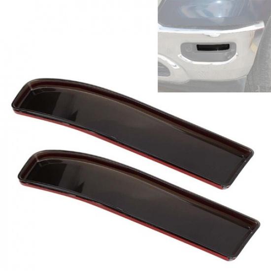 

For Dodge RAM 1500 18+ Front Fog Lamp Light Cover Frame Trim Decor Smoked Black