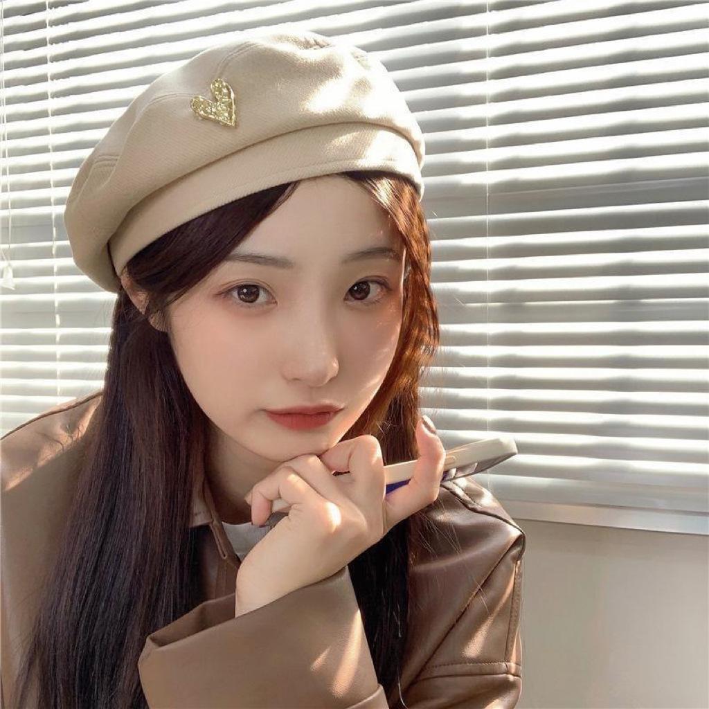 Woolen Beret Woman Shows Face Small Autumn and Winter Baby Bear Retro Cartoon Fashionable Temperament Painter Hat Woman