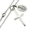 Silver One Sterling Silver 925 Miraculous Medal Virgin Mary & Cross Necklace Pendant Set with Chain for Men, C1 [50cm Length]