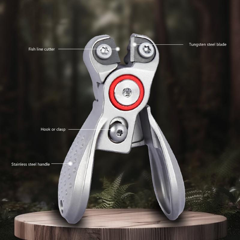 Retractable Safety Lock Fishing Line Cutter Tool Stainless Steel Braided Line Scissors For Anglers Fishing Enthusiasts