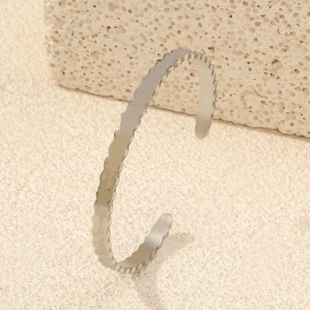 18k Stainless Steel Arabic Rune & Wave Calligraphy Bracelet