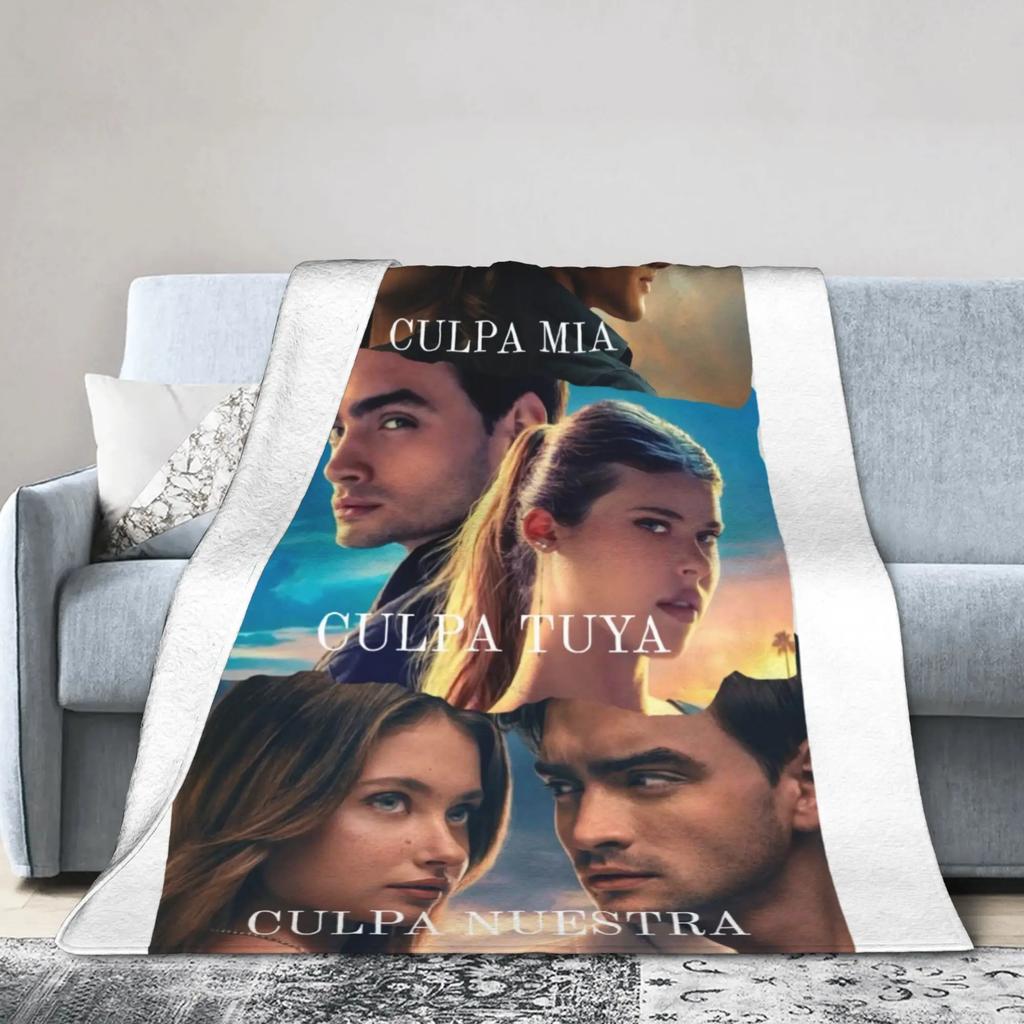 Hot Film Culpa Mia Blanket Warm Soft Funny Plush Throw Blanket for Students Outdoor Flannel Bedspread Bed Cover