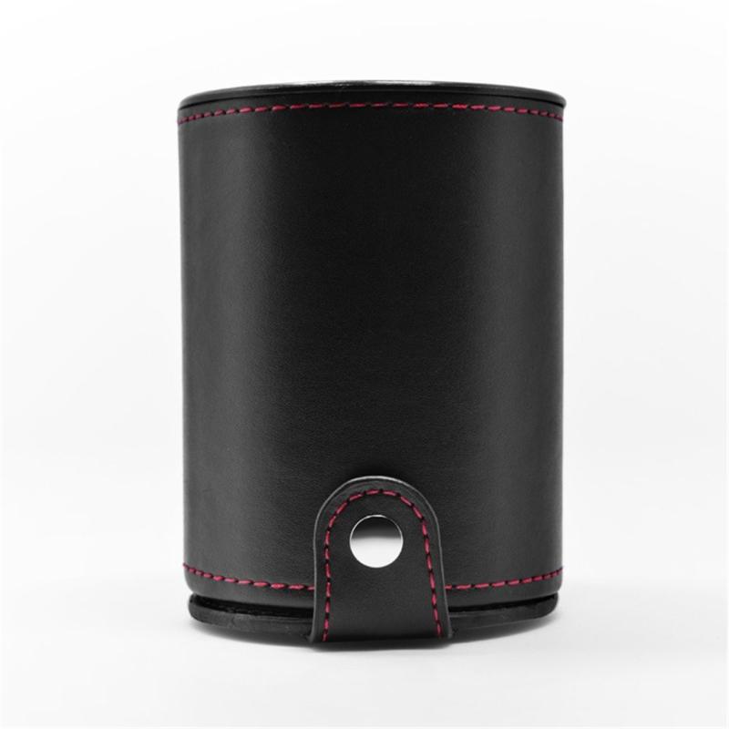 Bar Party Dices Game Accessories Dices Box PU Leather Dices Cup Container with 5 Dices for Game Playing Party Favor Toy