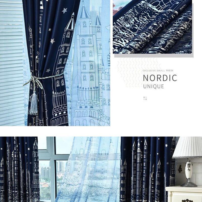1/2pcs Hollow Out Stars Blackout Curtain for Living Room Window Curtains Bedroom Voile Hotel Home Decoration 1.5m*2.7m