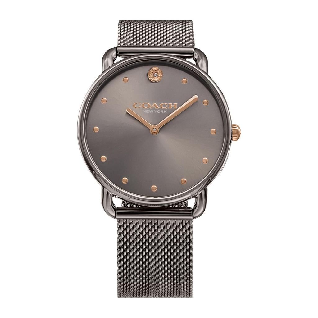 Watch ELLIOT Stainless Steel Mineral Glass Quartz Daily Waterproof 14504210 Black [Coach] Women's [Item]