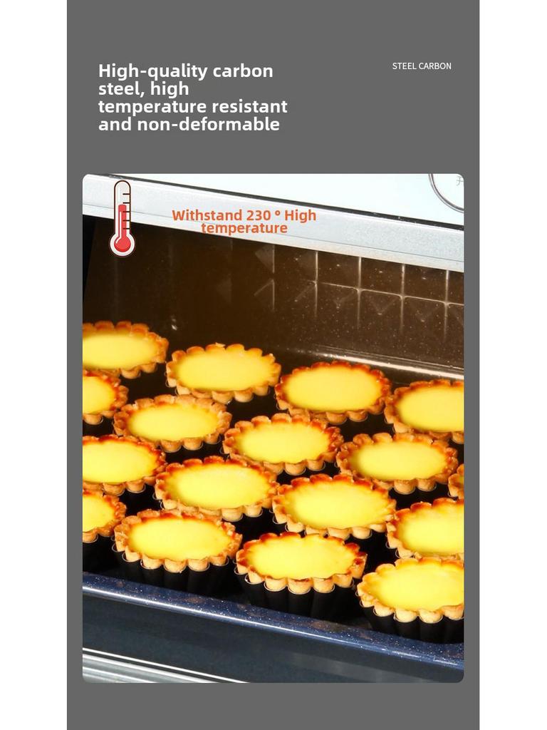 Xuechu 2.5" Non-stick Corrugated Egg Tart Molds, Set of 12, Round Bottom