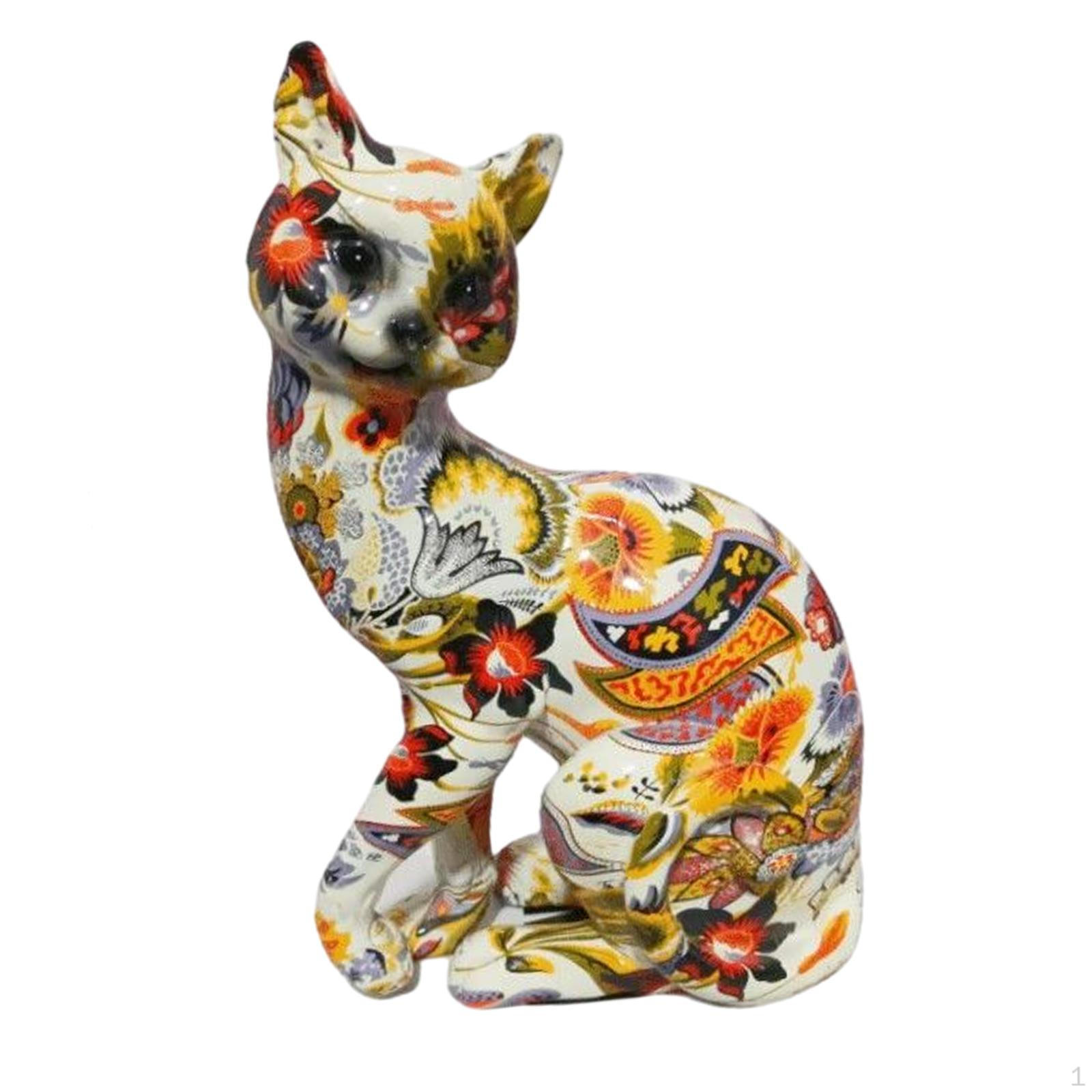 

Красочная статуя кошки, украшение стола, скульптура животного, фигурка для спальни, многоцелевая Style A