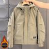 Men's Hooded Cotton Workwear Windbreaker - Stylish, Casual, Versatile, and Thickened for Autumn and Winter
