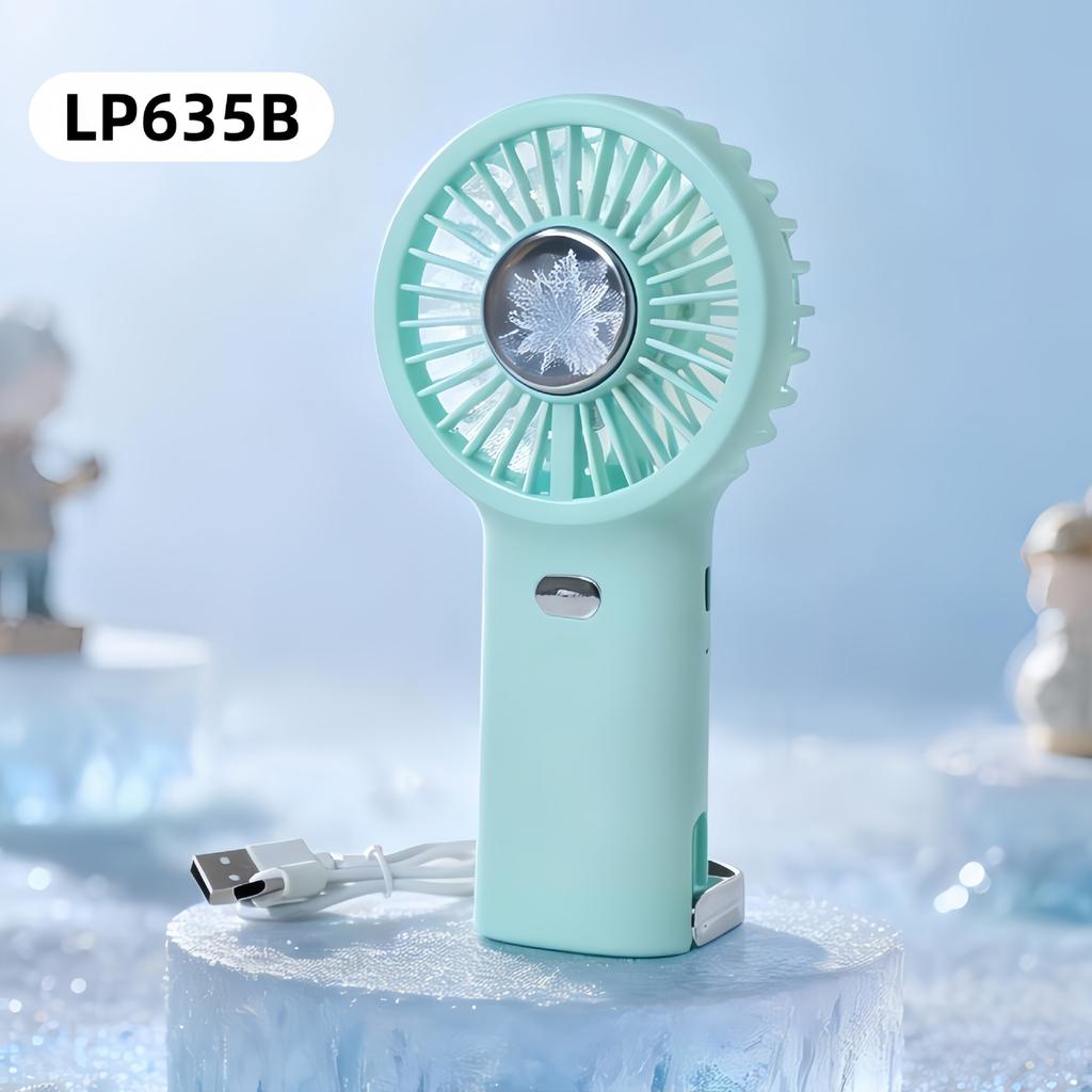 Summer Turbine Ice Pack Cooling Three-speed Adjustable Handheld Fan for Outdoor Use, Portable Handle, Tabletop Charging Fan