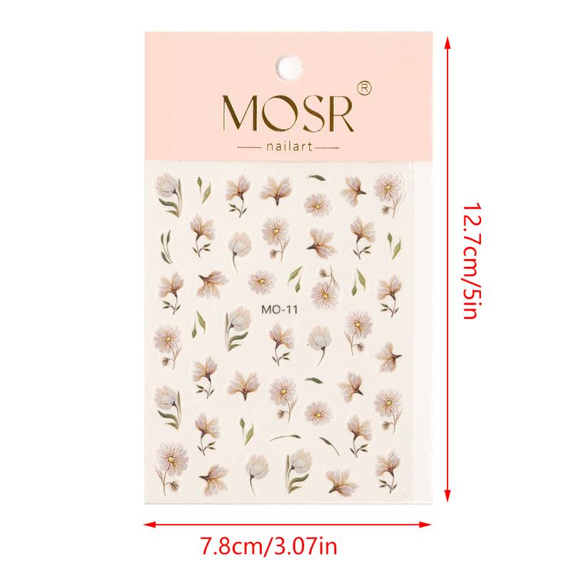 5D Relief Nail Stickers Tulip Fine Rabbit Decals Flowers Nail Art Charm Cute Cartoon Sliders Bronzing Diy Manicure Decoration