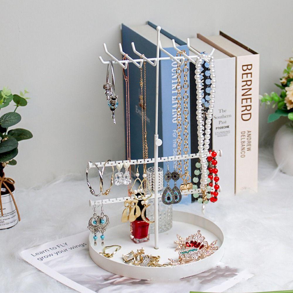 Retractable Jewelry Display Stand with Base Necklace Organizer Holder Jewelry Storage Rack  Key