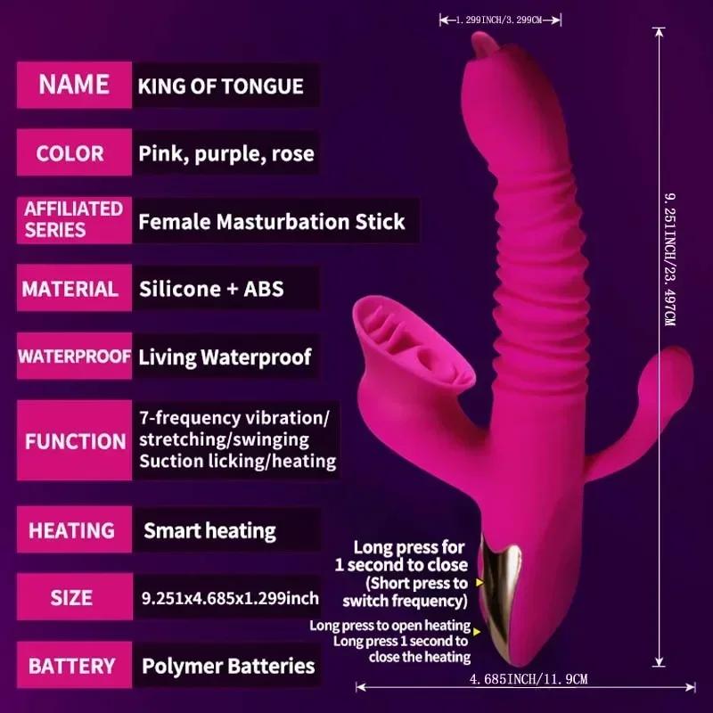 3 In 1 Vibrators Clitoris Sucking Stimulator for Women Vagina G Spot Insert Telescoping Dildo Massager Female Adults Sex Toy