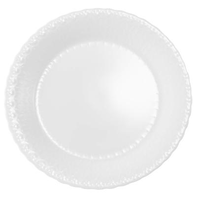 Silky White Plate, 27cm Diameter, Cute Relief Design, Perfect for Lunch or Dinner, Microwaveable, Dishwasher Safe, 9968-1544P