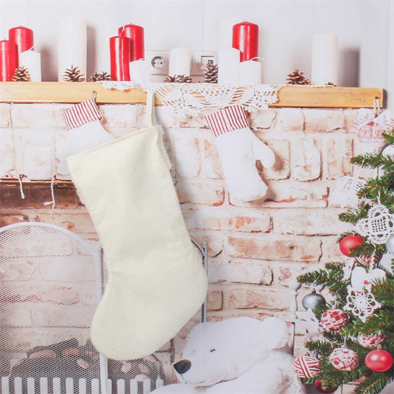 Christmas Stockings White Stamping Gold Snowflake Xmas Ornaments Christmas Pendant Christmas Tree Decorations Noel Gift Socks
