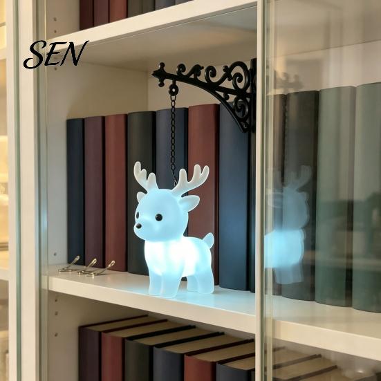 Magic Bookshelf Lamp Magical with Owl Phoenix And Stag Figures, Vintage Iron Stand Bedroom Night Light Light, Warm Decorative for Library Study