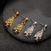 Gothic Style Halloween Upside-Down Bat Earring Stud Zinc Zinc Alloy Inverted Bat Earring Stud  Women