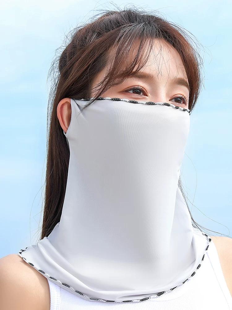 Sunscreen Veil Women's Outdoor Sports Magic Headband Cycling Mask Ice Silk Neck Protection Ear Hanging Scarf Men's Thin Bandana
