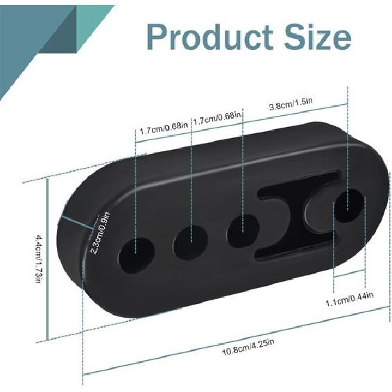 4PCS Rubber Exhaust Hanger, Exhaust Muffler Bracket, 4 Holes Exhaust Adjusta