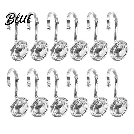 Strong Shower Curtain Installation Decorative Resistant High-quality Rustproof Corrosion Hooks 12Pcs Rings Simple Metal Durable