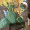 Bauernhof Blume Sonnenblume Schmetterling Tüllvorhang Voile Transparent Tüll für Schlafzimmer Wohnzimmer Küche Durchsichtige Fenstervorhänge