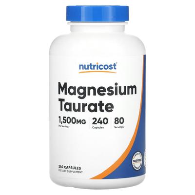 Magnesium Taurate, 1,500 Mg, 240 Capsules (500 Mg Per Capsule)