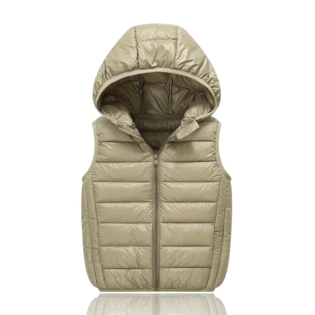 Kids Casual Hooded Lightweight Padded Vest for Boys Girls Everyday Wear