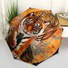1pc Tiger Artwork Circular Design Umbrella with Plastic Handle,Suitable for All Seasons Umbrellaptys26081
