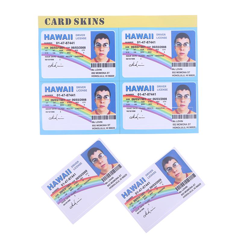 1/4 Pcs Mclovin Bank Credit Cards Bus Pass Stickers Cool Decoration Waterproof Card Driver'S License Credit Card Sticker