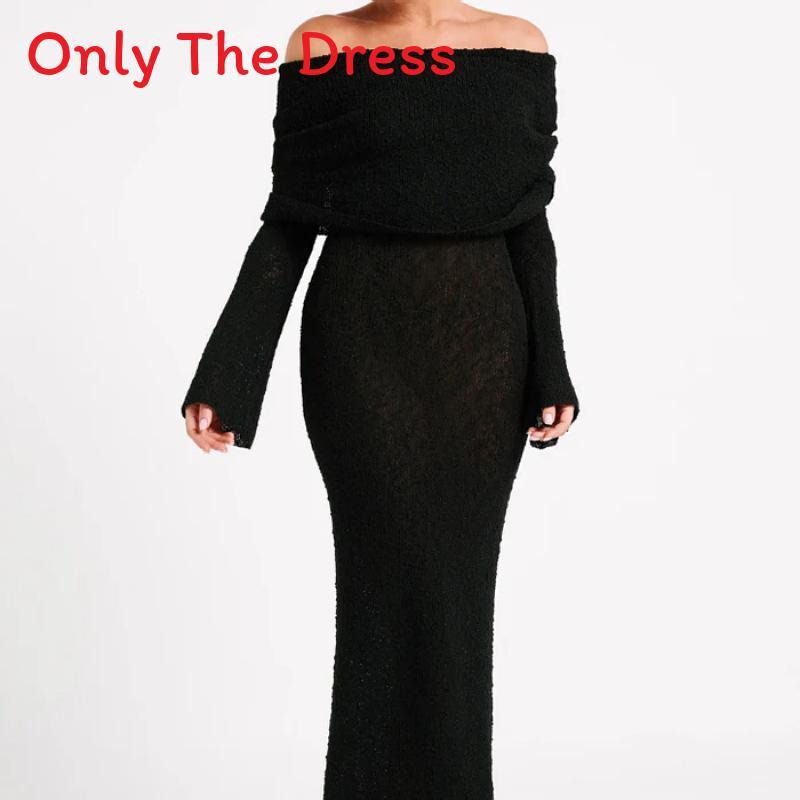 Summer French Beach Dress With Long Sleeves And Off Shoulder Style For Casual Women