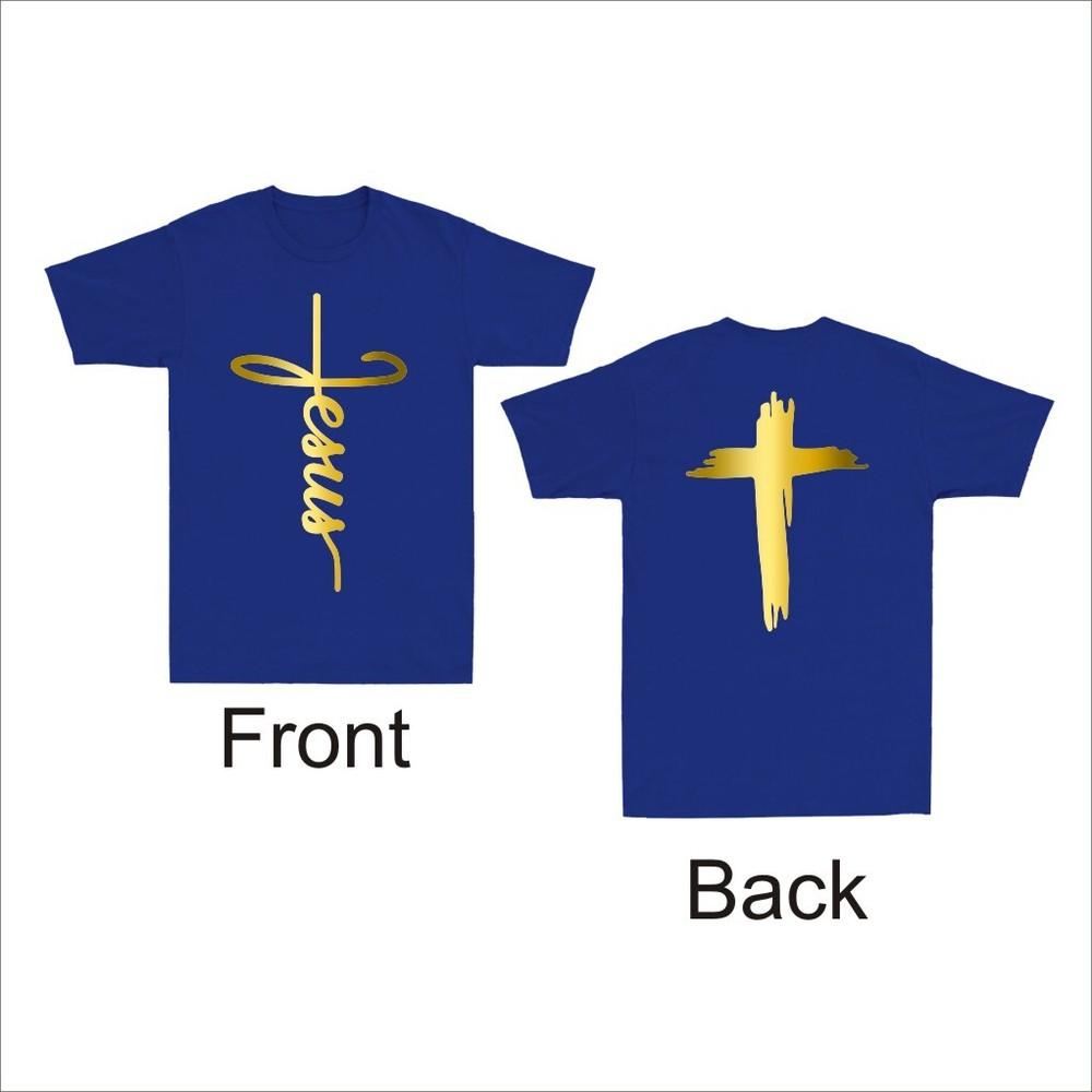 Jesus God Lover Christian Cross Faith Religious Front Back Print Unisexs Tshirt