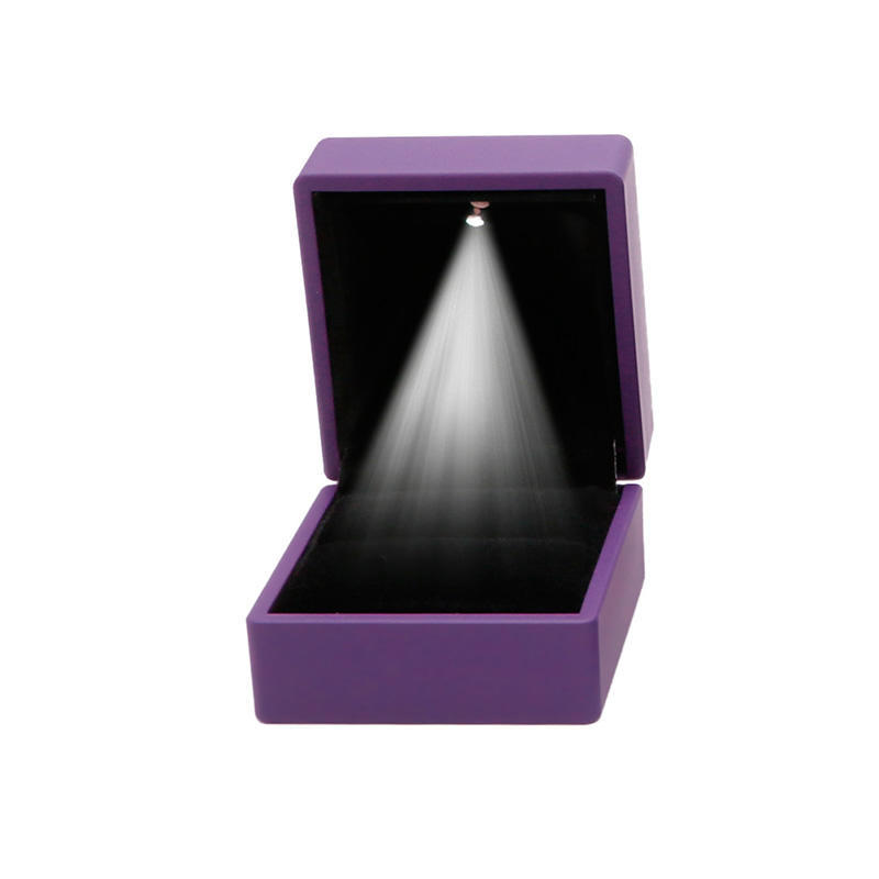 Luxury Bracelet Box Square Wedding Pendant Ring Case Jewelry Gift Box with LED Light for Proposal Engagement Wedding