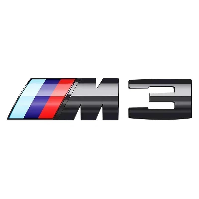 MCRB1 Metal Glossy Black Letters Car Rear Trunk Emblem Badge Sticker For BMW M Logo E60 E39 F10 F11 E61 F07 G30 E46 Accessories