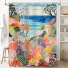 Bunter Korallen-Druck Duschvorhang Wasserdichter Stoff Baddekoration Für Zuhause Badezimmerdeko Perfekte Geschenkidee (Multicolor)